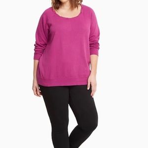 Torrid Pink Dye Zip Back Roped Neck Women’s Sweatshirt Size 3